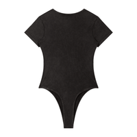 Women's Mineral Wash Crewneck Bodysuit - SLEEKZ