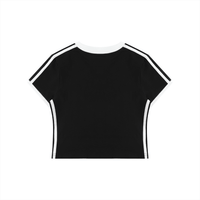 Women's Retro Binding V - Neck Crop T-Shirt - SLEEKZ