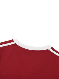 Women's Retro Binding V - Neck Crop T-Shirt - SLEEKZ