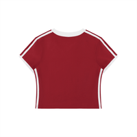 Women's Retro Binding V - Neck Crop T-Shirt - SLEEKZ