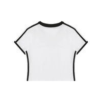 Women's Retro Binding V - Neck Crop T-Shirt - SLEEKZ